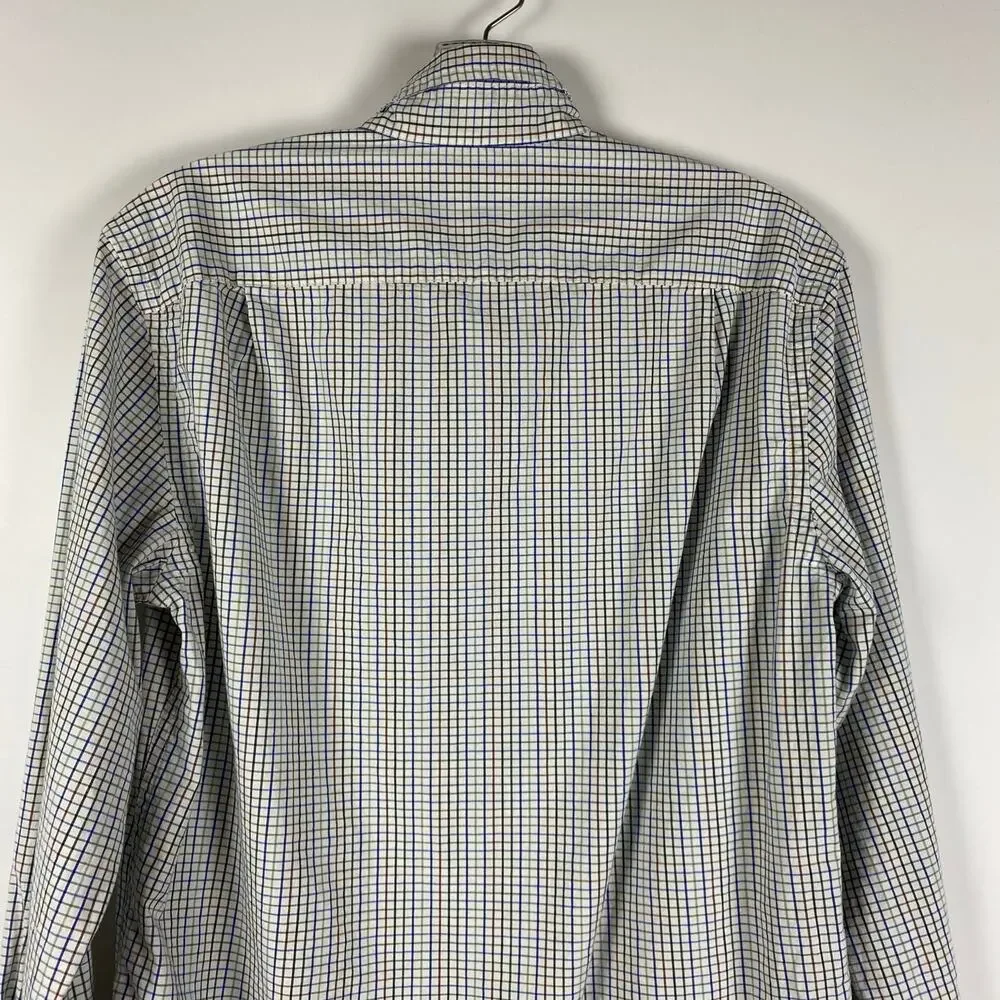 J Crew Mercantile Flex Slim Button Down Plaid Multicolor Shirt Mens Size Small